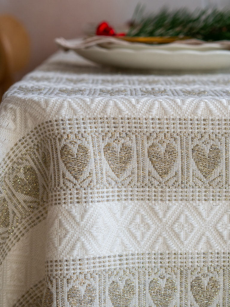 Beige Heart with Gold