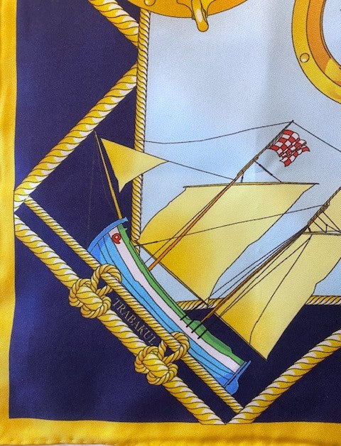 SILK SCARF - Vintage Sailboats
