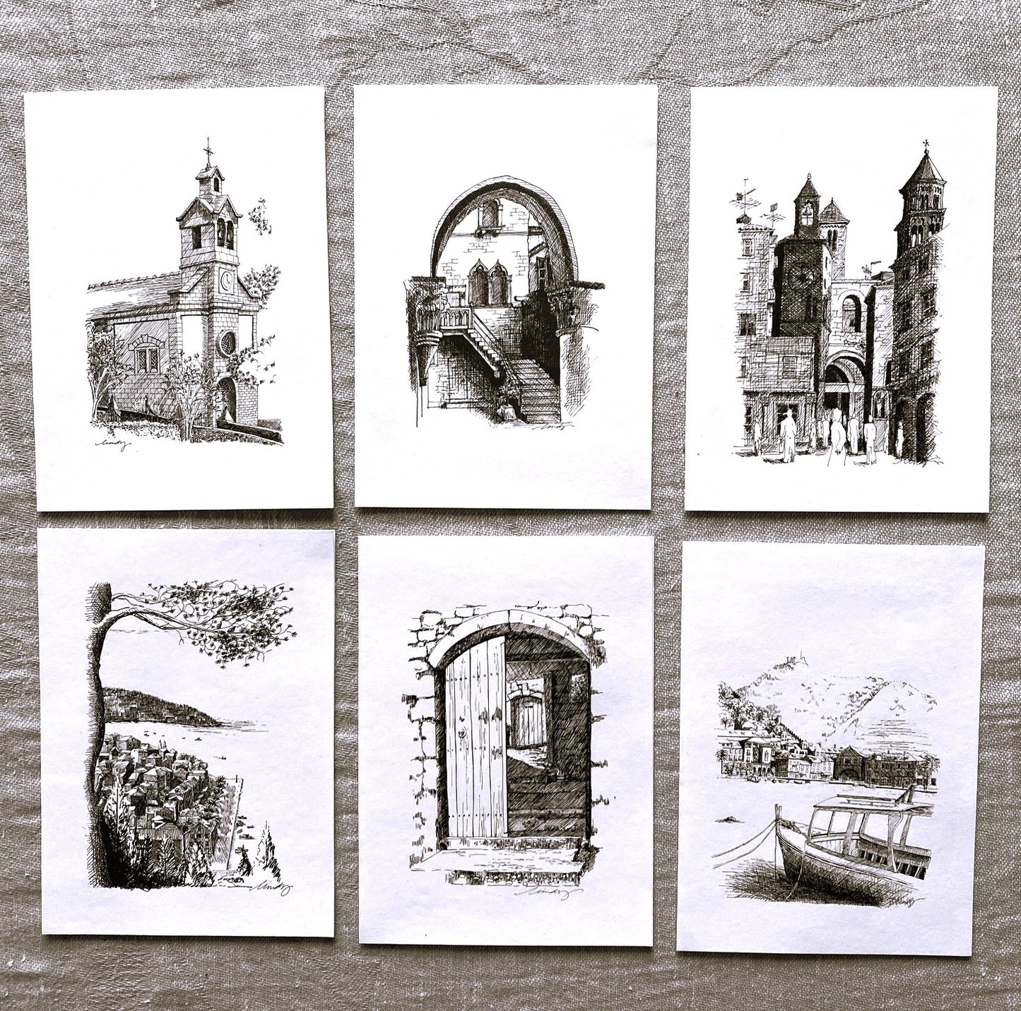 Set of 6 Blank Note Cards