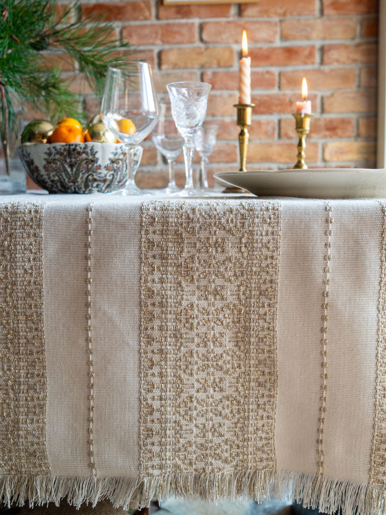 Beige Linen with Gold