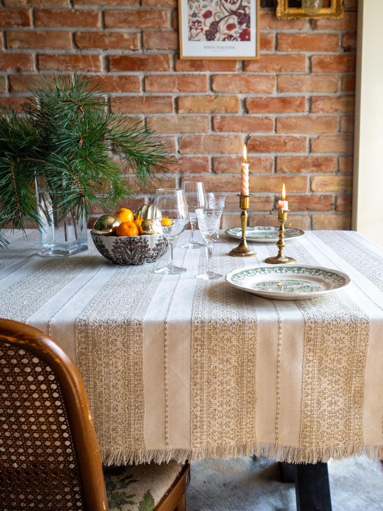 Beige Linen with Gold