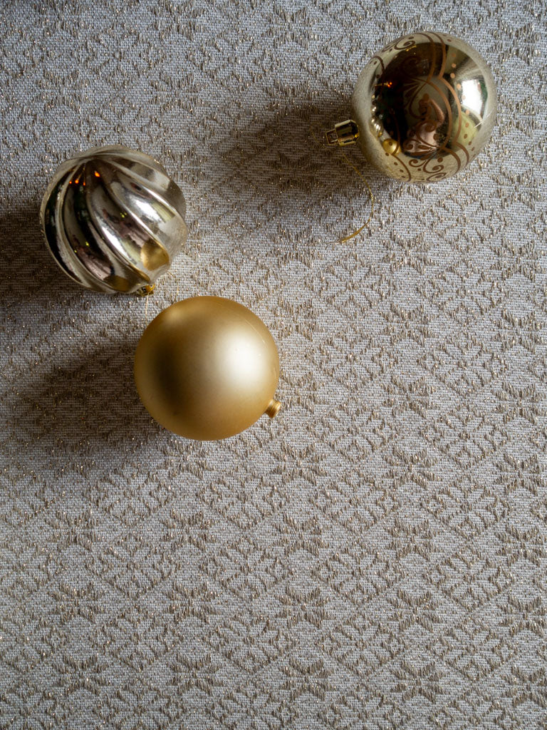 Beige Snowflakes with Gold