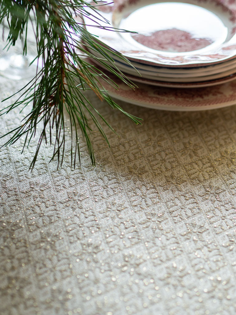 Beige Snowflakes with Gold