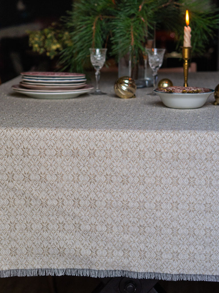 Beige Snowflakes with Gold