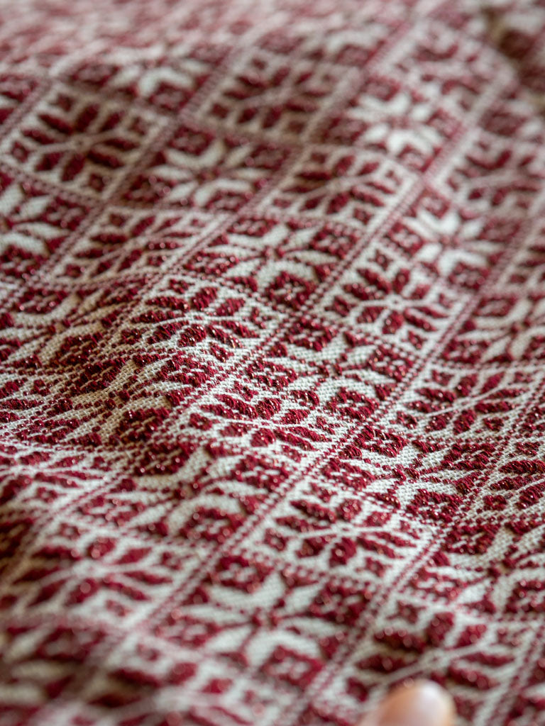 Dark-Red Snowflakes with Gold