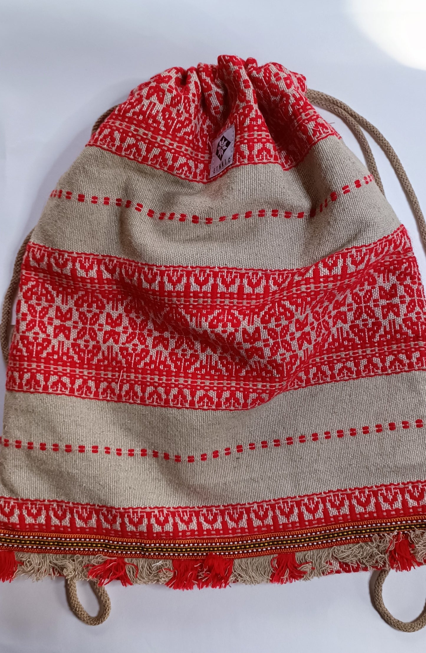 RED Linen Backpack (Style 2)