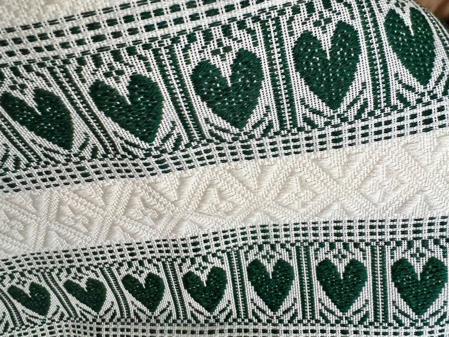 Christmas Green and White Tablecloth