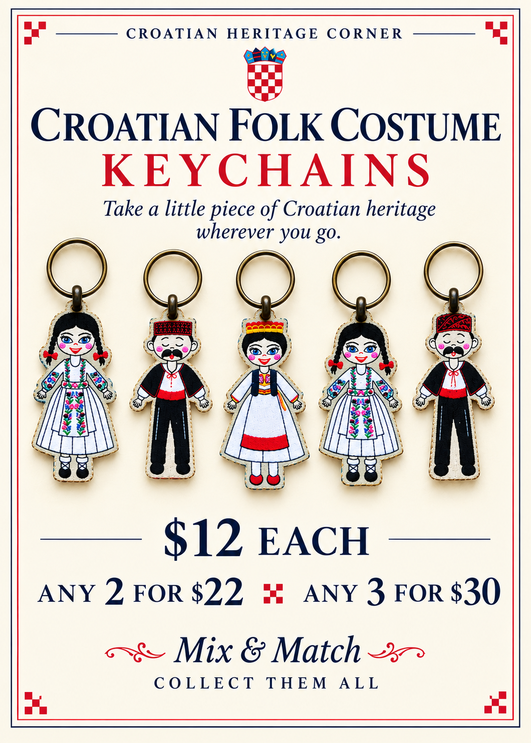 Keychain with Folk Dancers