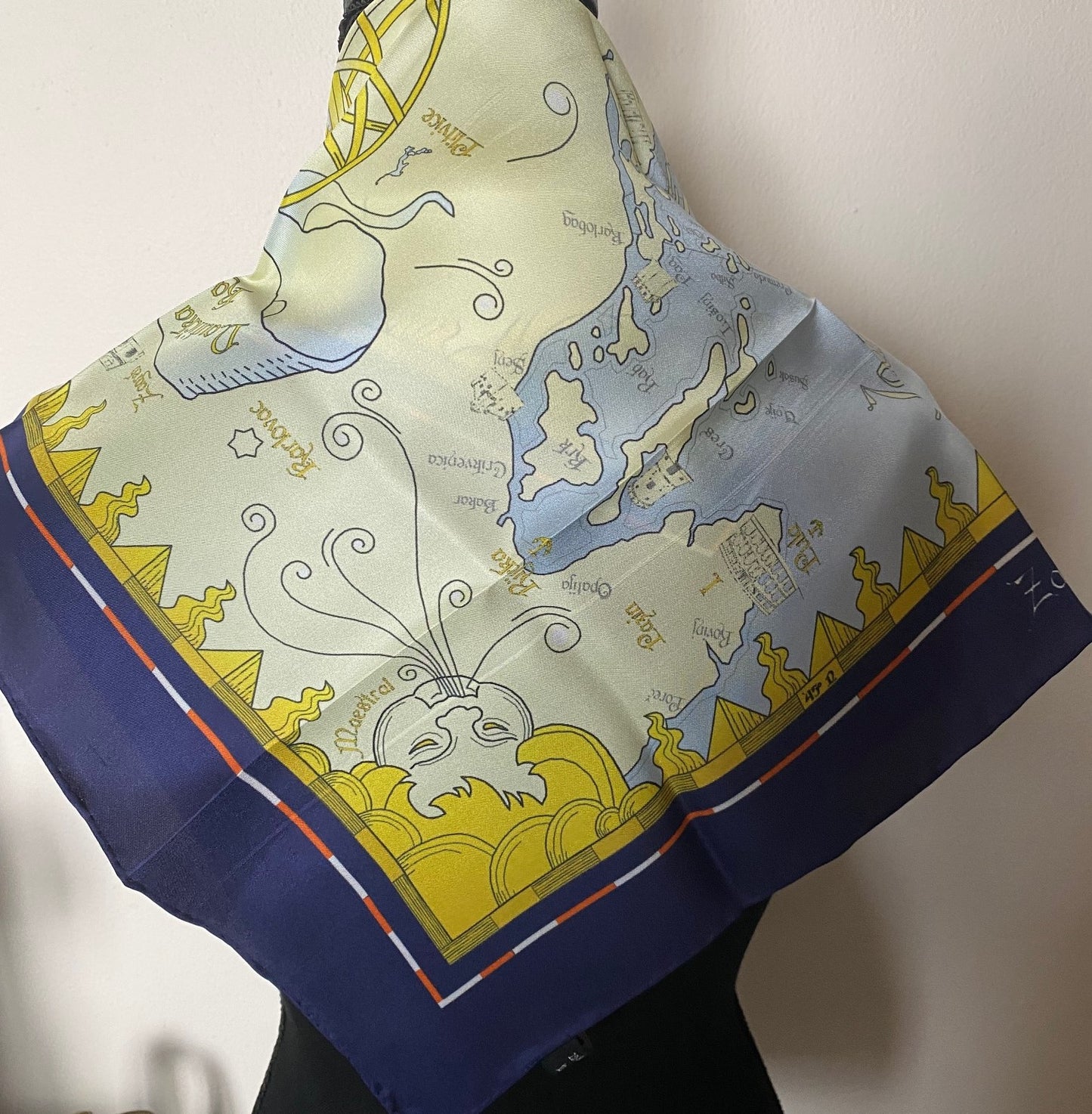 SILK SCARF - Nautical Map of Croatia