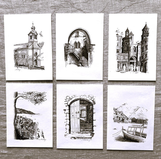 Set of 6 Blank Note Cards