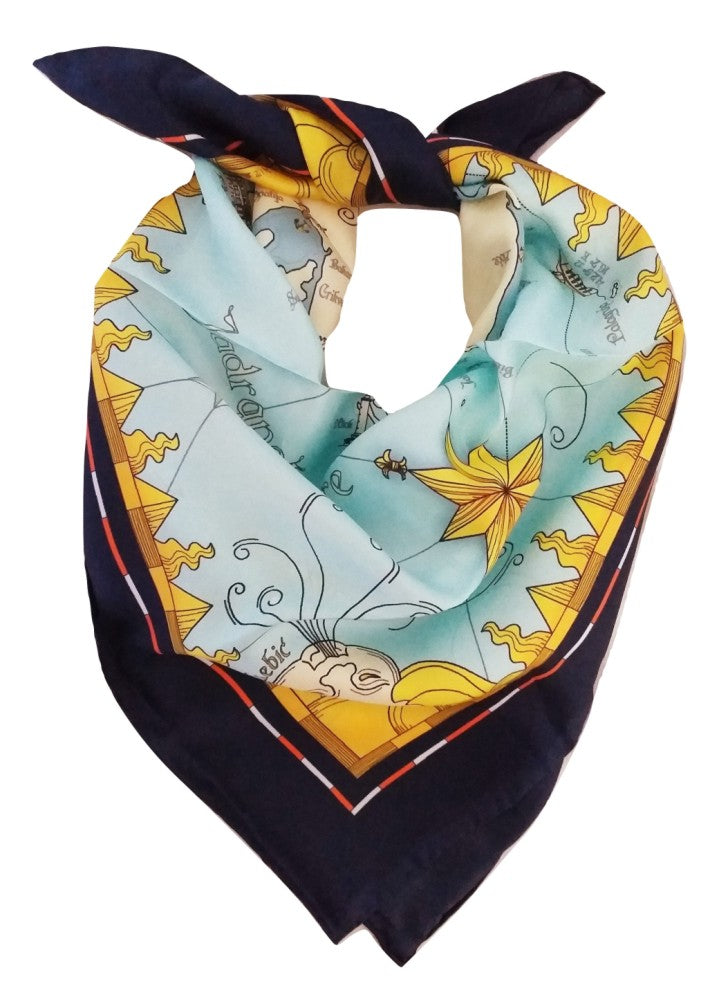 SILK SCARF - Nautical Map of Croatia