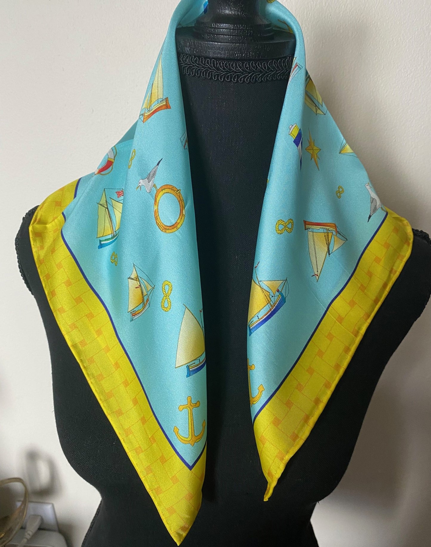 SMALL SILK SCARF - Summer Blue