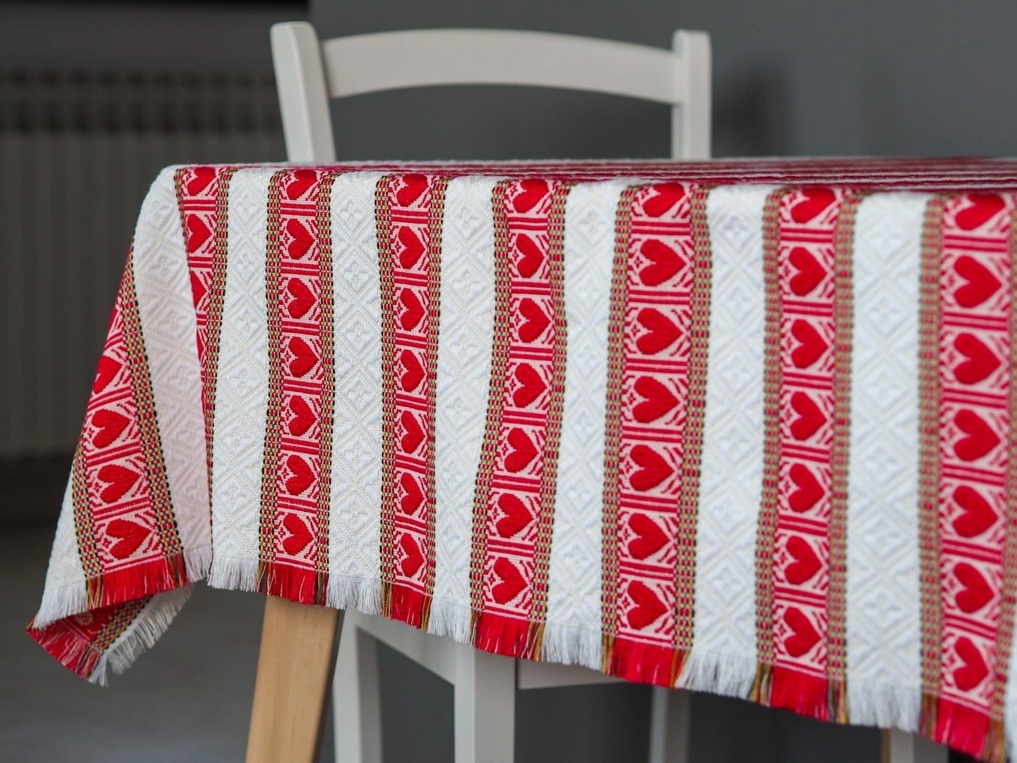 Croatian Red and White Tablecloth