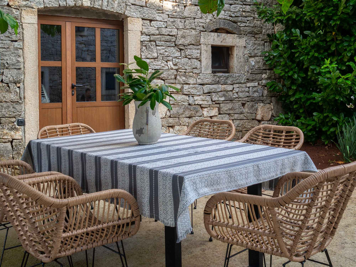 Gray Rattan Linen Grey Linen – Croatian Heritage Corner